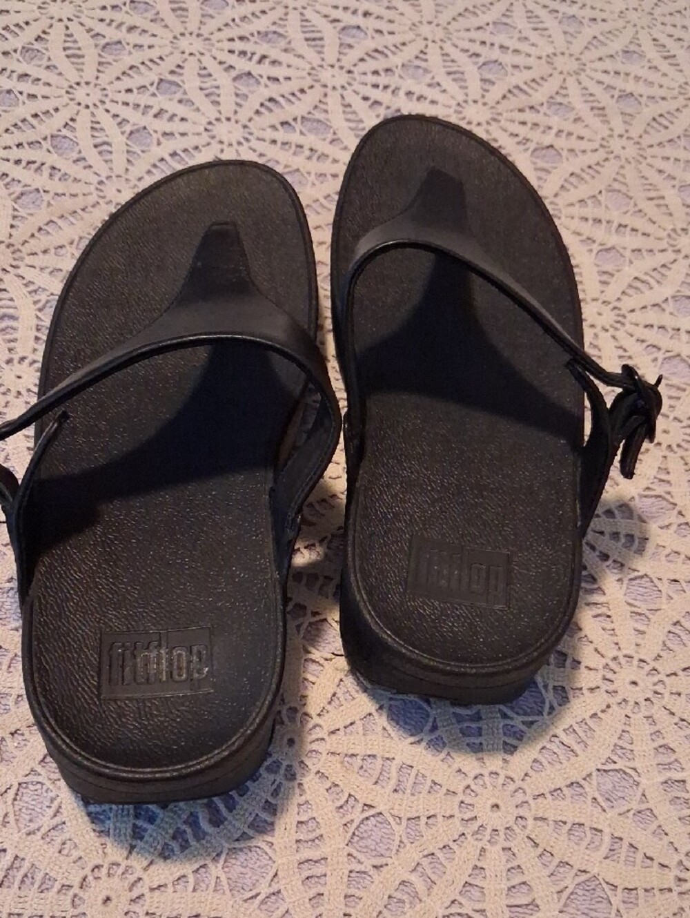 Fitflop Black Leather Thong Clog Sandals - Picture 3 of 12